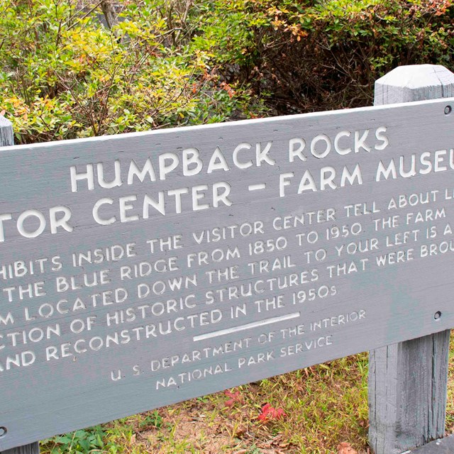 Sign for Humpback Rocks Visitor Center