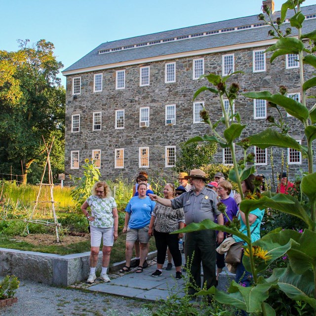 Ranger showing visitors the park