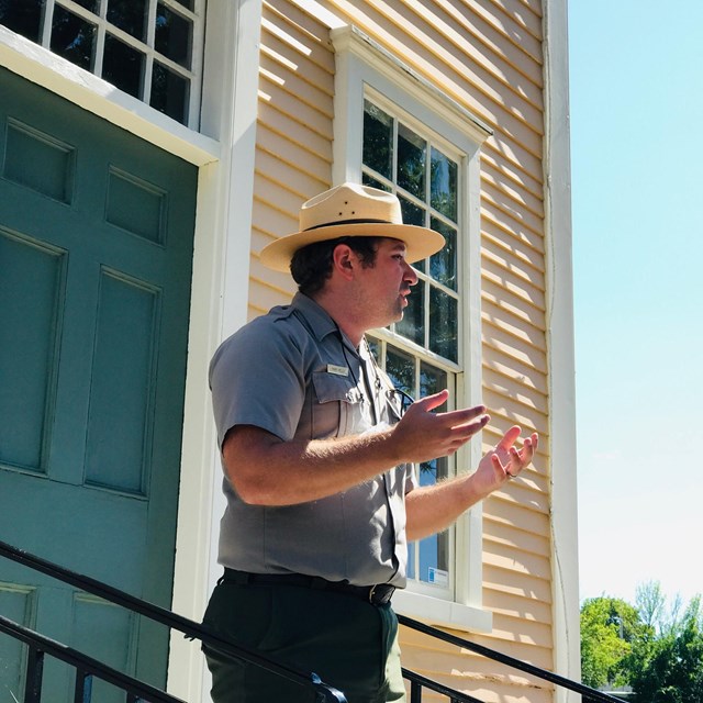 Park Ranger leading walking tour