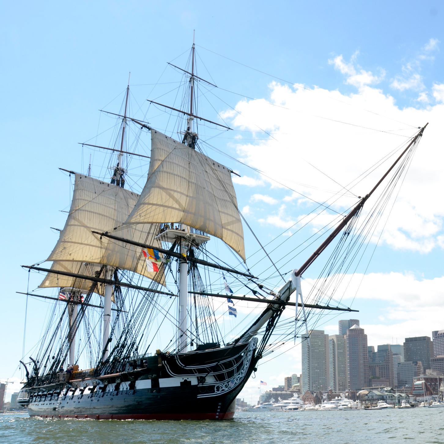 USS Constitution underway in Boston Harbor