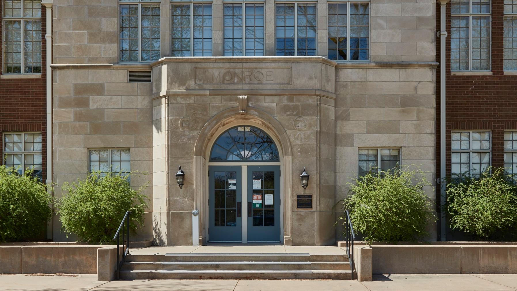 Front entrance to Monroe Elementary School.