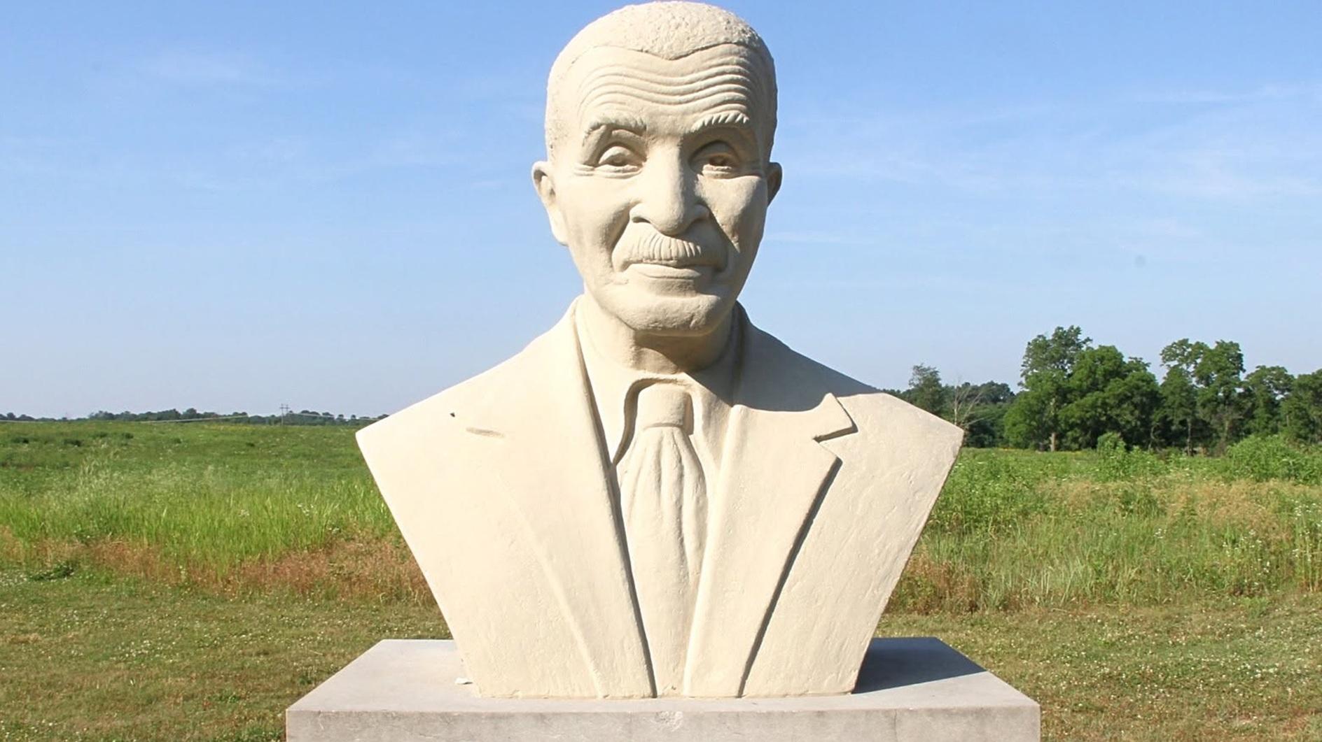 A bust of George Washington Carver.