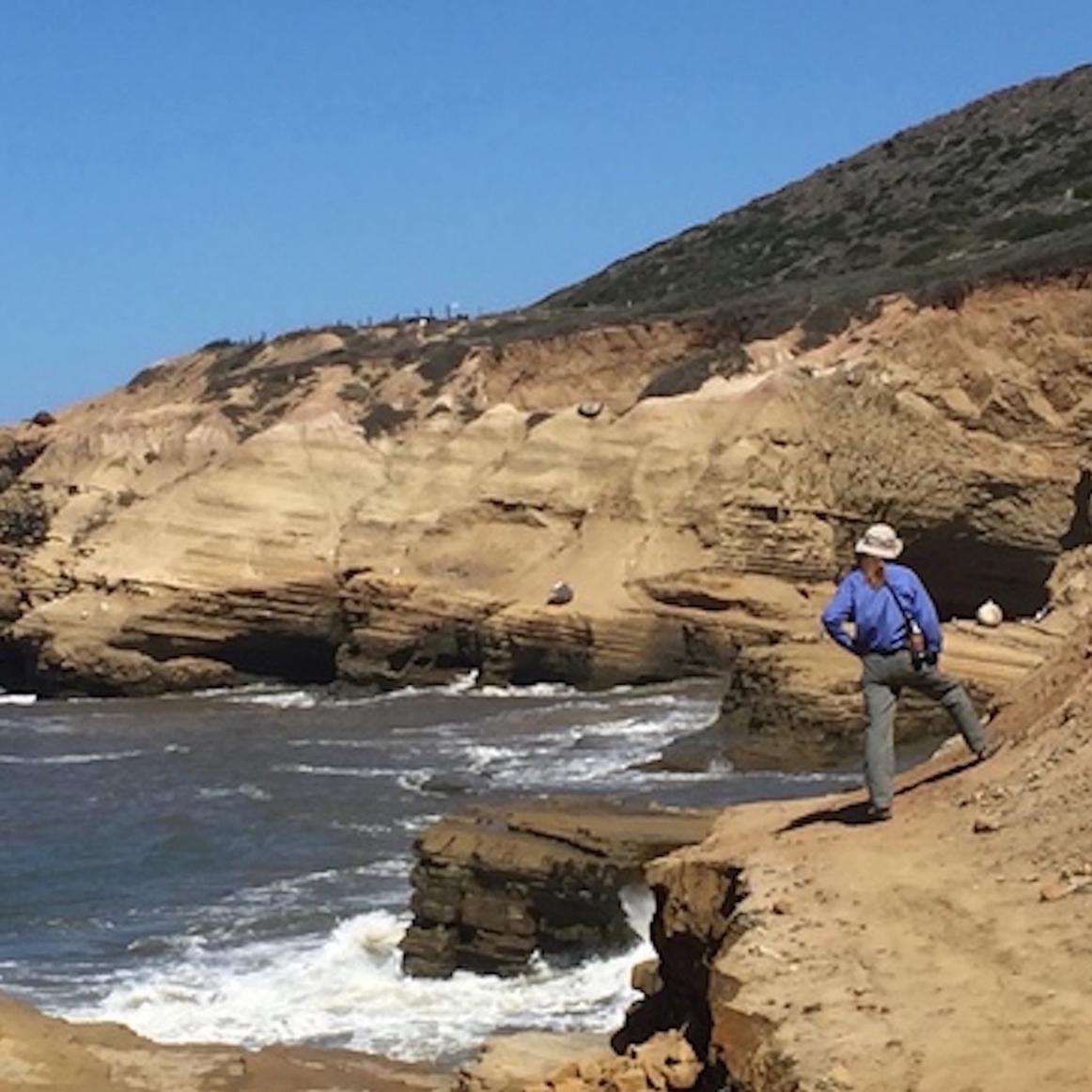 Volunteer looking along Tidepool Bluffs