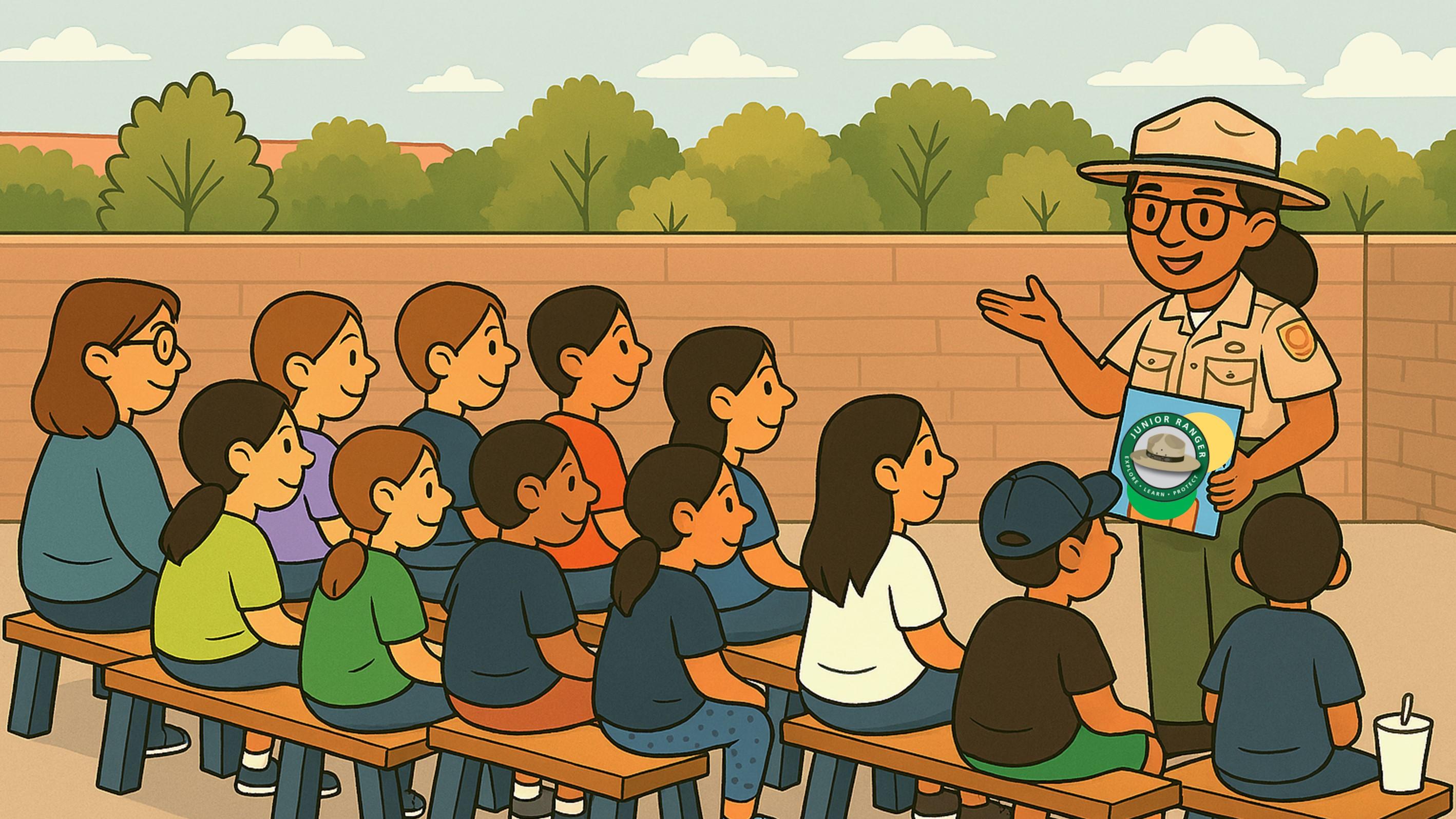 Park Ranger talking with a young audience