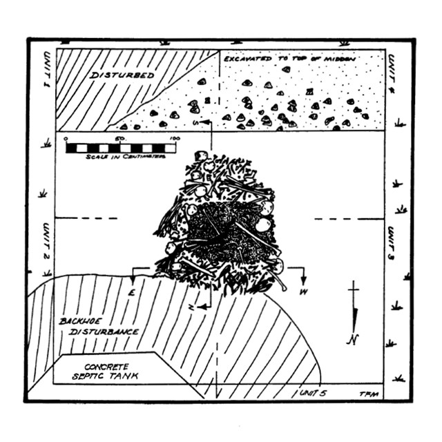 A pen drawing of an ossuary.