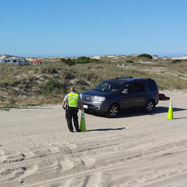 Ranger directing traffic