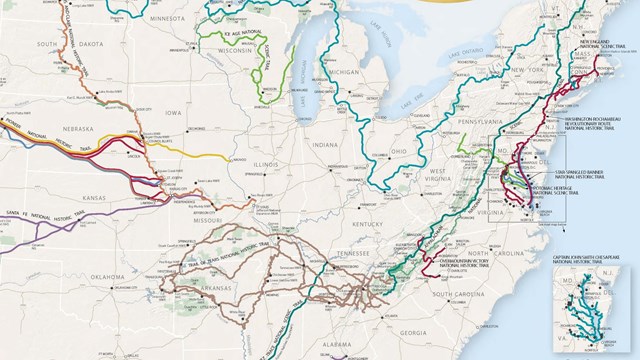 A map of the nation's national trails