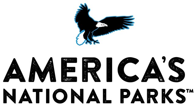 logo for America's National Parks with eagle flying over text