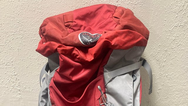 Red Osprey backpack
