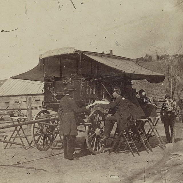 An army headquarters wagon in Chattanooga