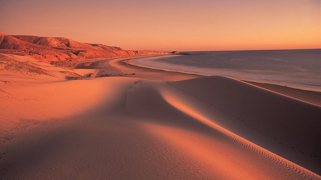Sand dunes along coast at sunset. ©Tim Hauf, timhaufphotography.com