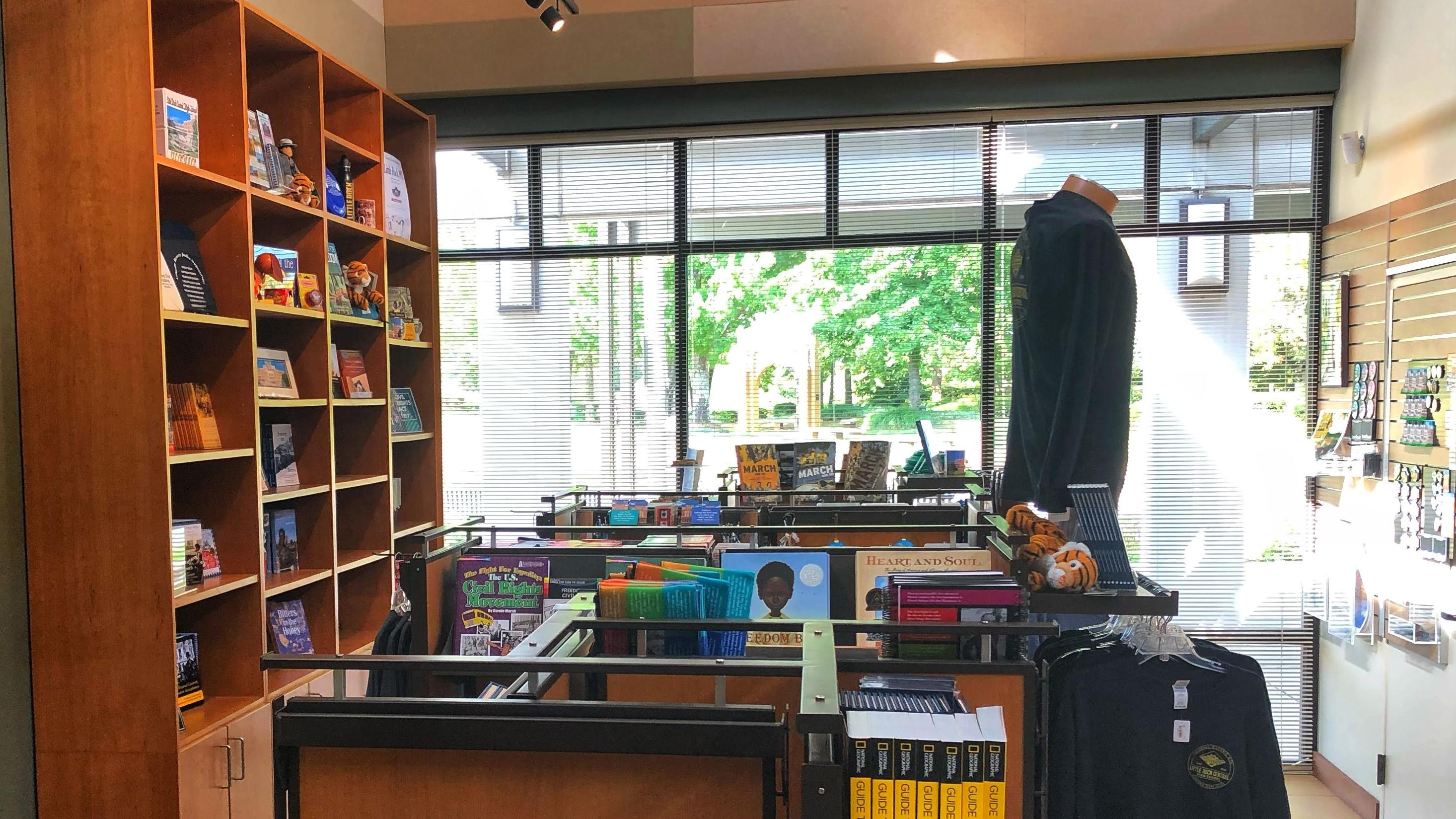 Photo of books and gifts available in our park store.