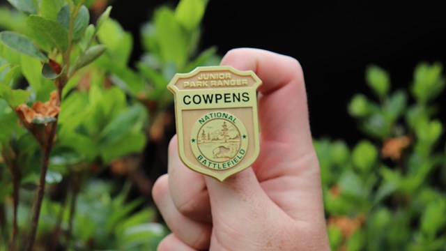 Cowpens National Battlefield's Junior Ranger badge. 
