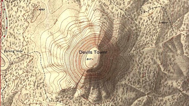 Topographic map of Devils Tower
