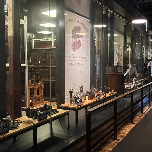 A view of the phonograph gallery in a museum