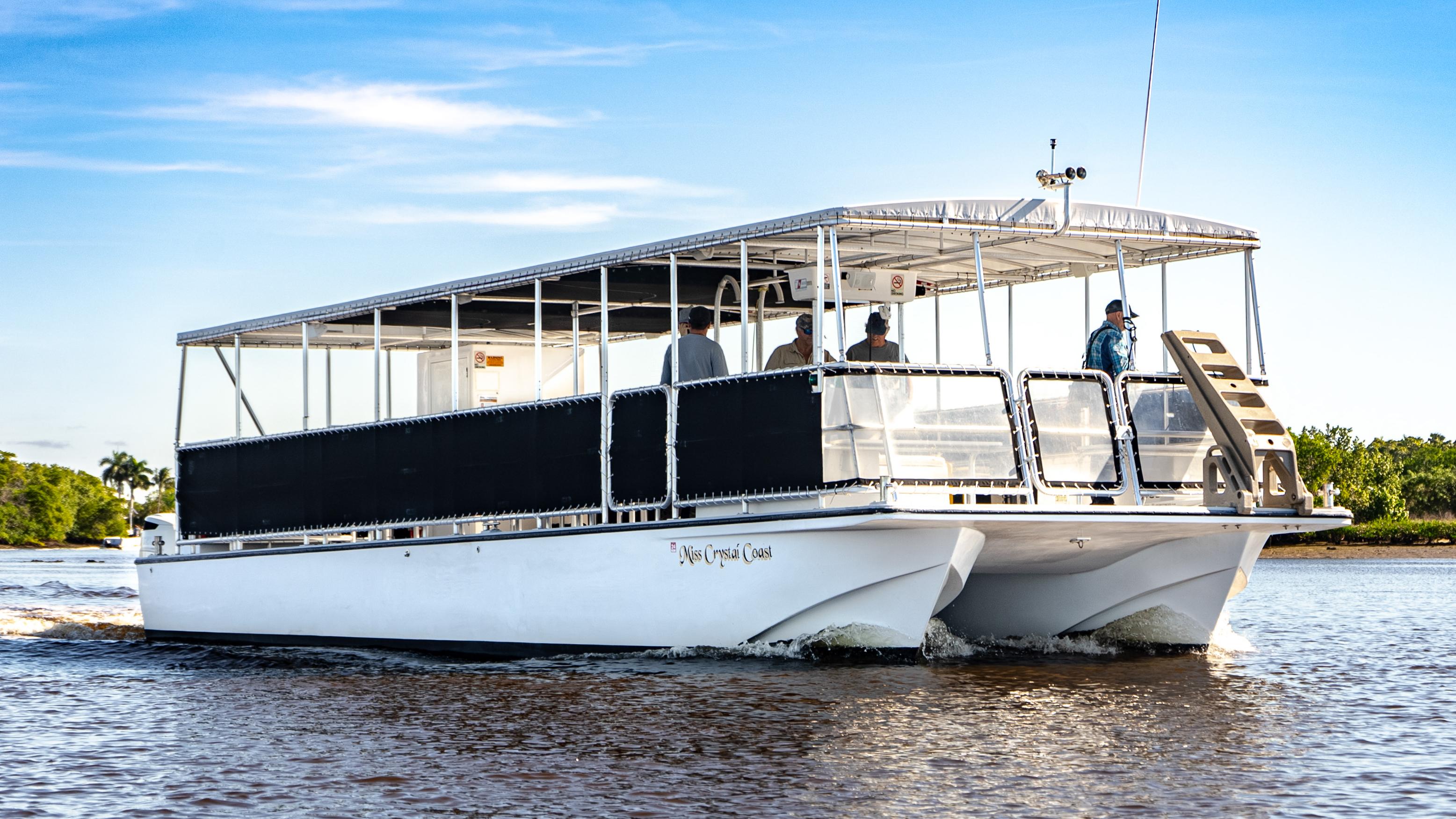A large boat under a clear blue sky.
