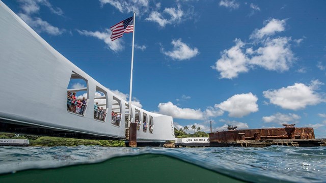 Visitor center over water