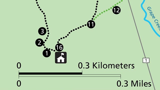 Map of the physical locations of the waysides.