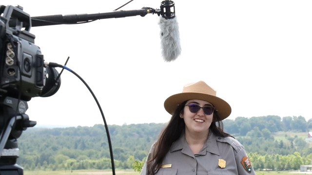 Ranger speaking in front of camera.