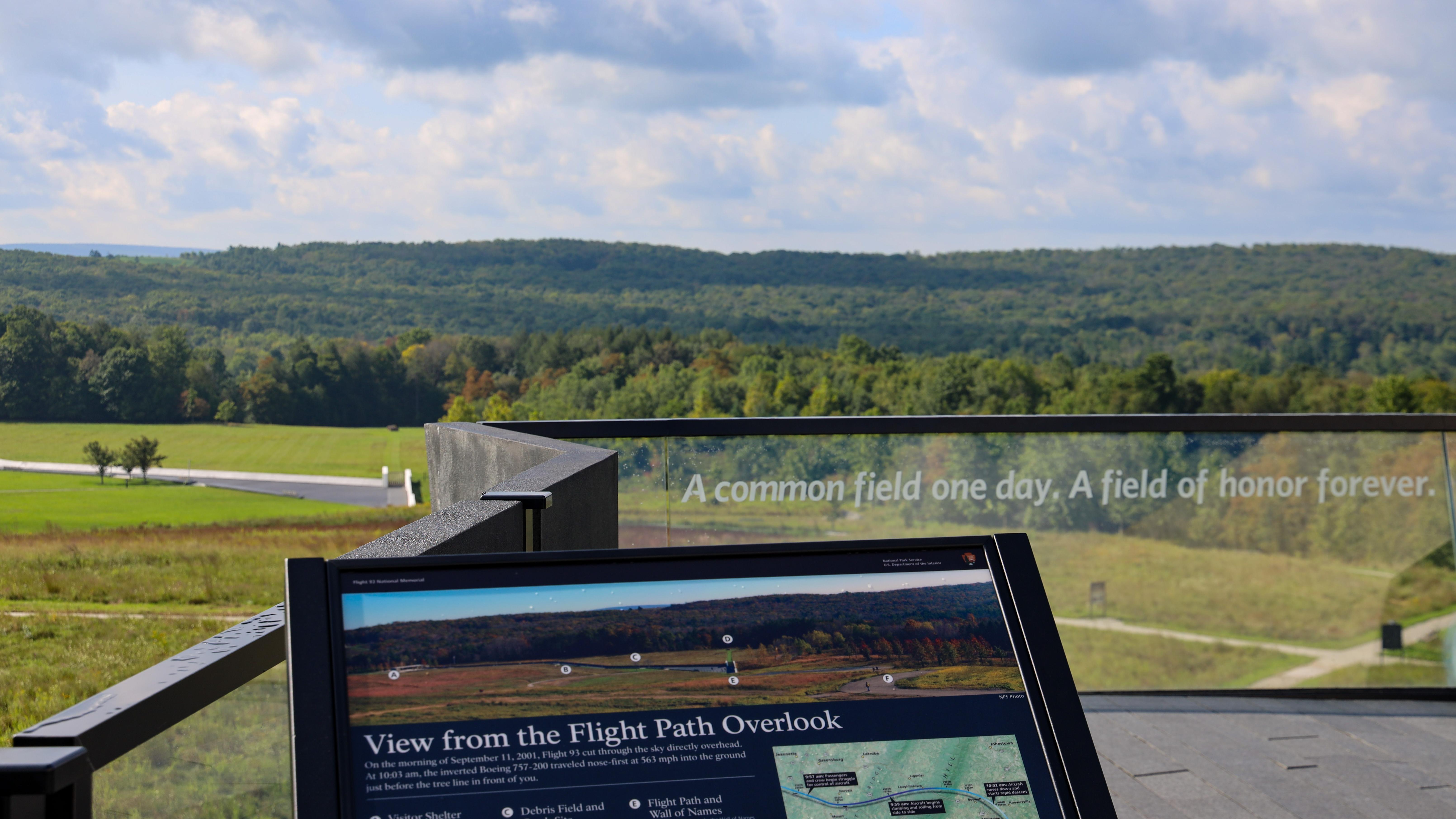 Flight Path Overlook with informational sign. 