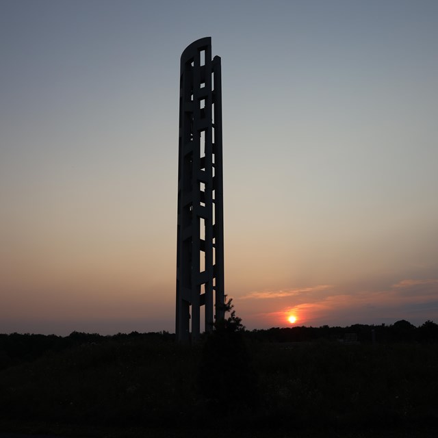 The Tower of Voices at sunset.