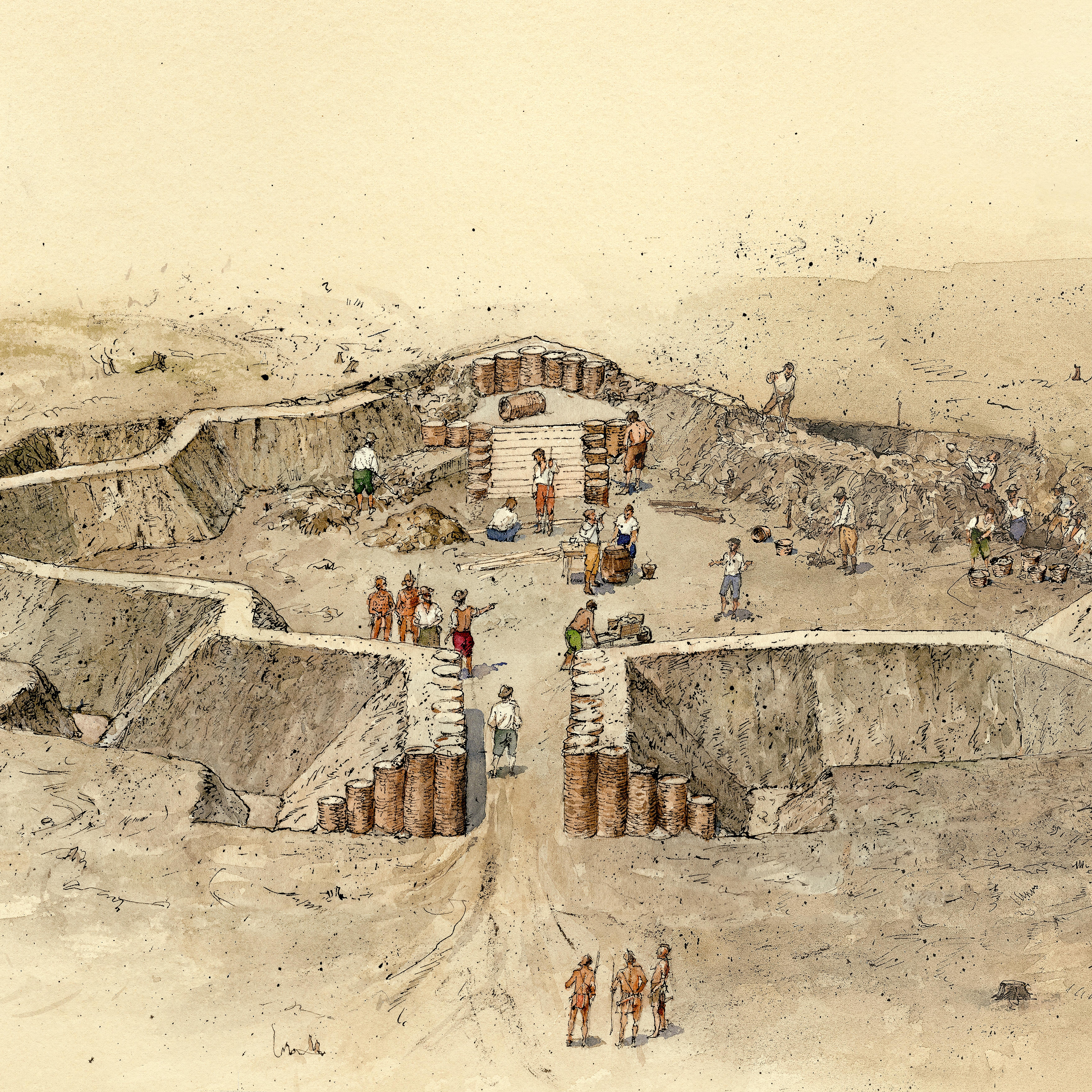 Drawing of the 1585 Earthen Fort