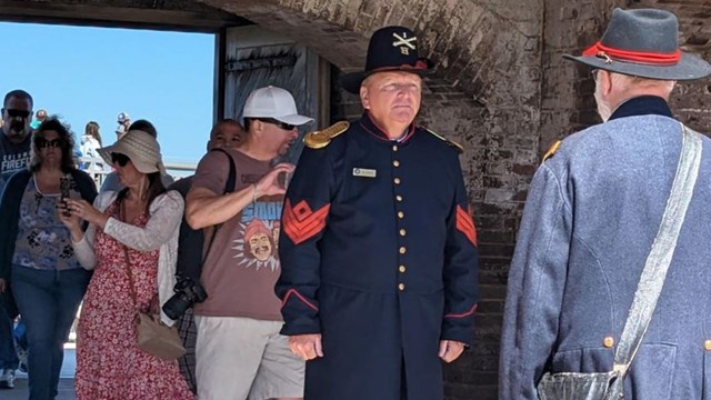 Living Historians lead visitors into Fort Sumter during First Shot event