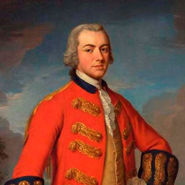 Portrait of Henry Clinton standing in military uniform