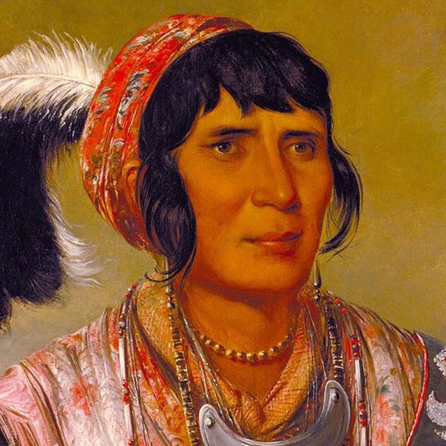 Portrait of Osceola in Seminole warrior attire
