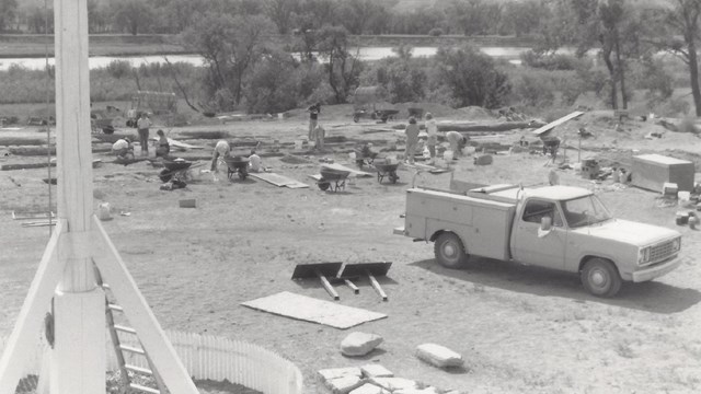 The 1988 excavations in the fort's southwest corner.