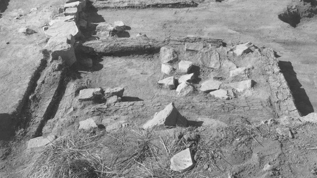 View of active archeological digs.