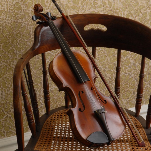 A violin on a chair