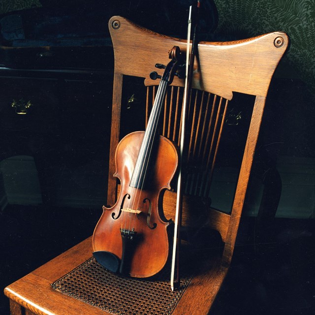 A violin on a chair