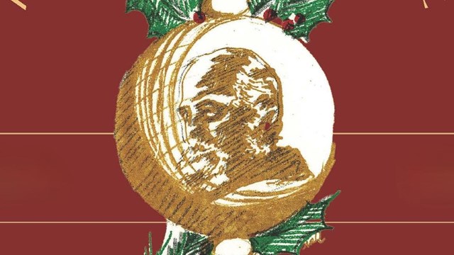 hand drawn ornament with Olmsted bust 