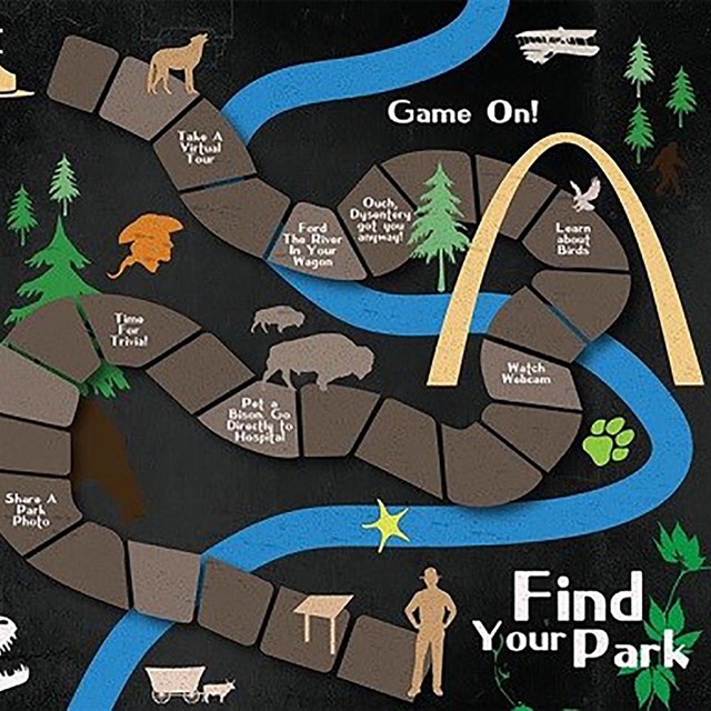 A find your park board game.