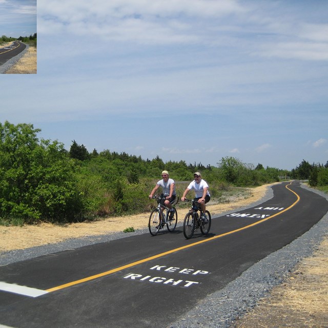 Two bicyclists on the Sandy Hook Multi Use Path