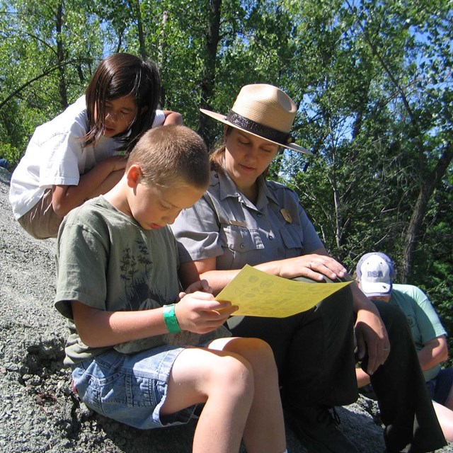 park ranger teaching children