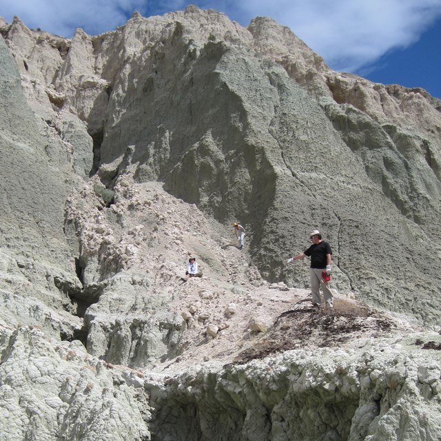 people visiting a geologic site