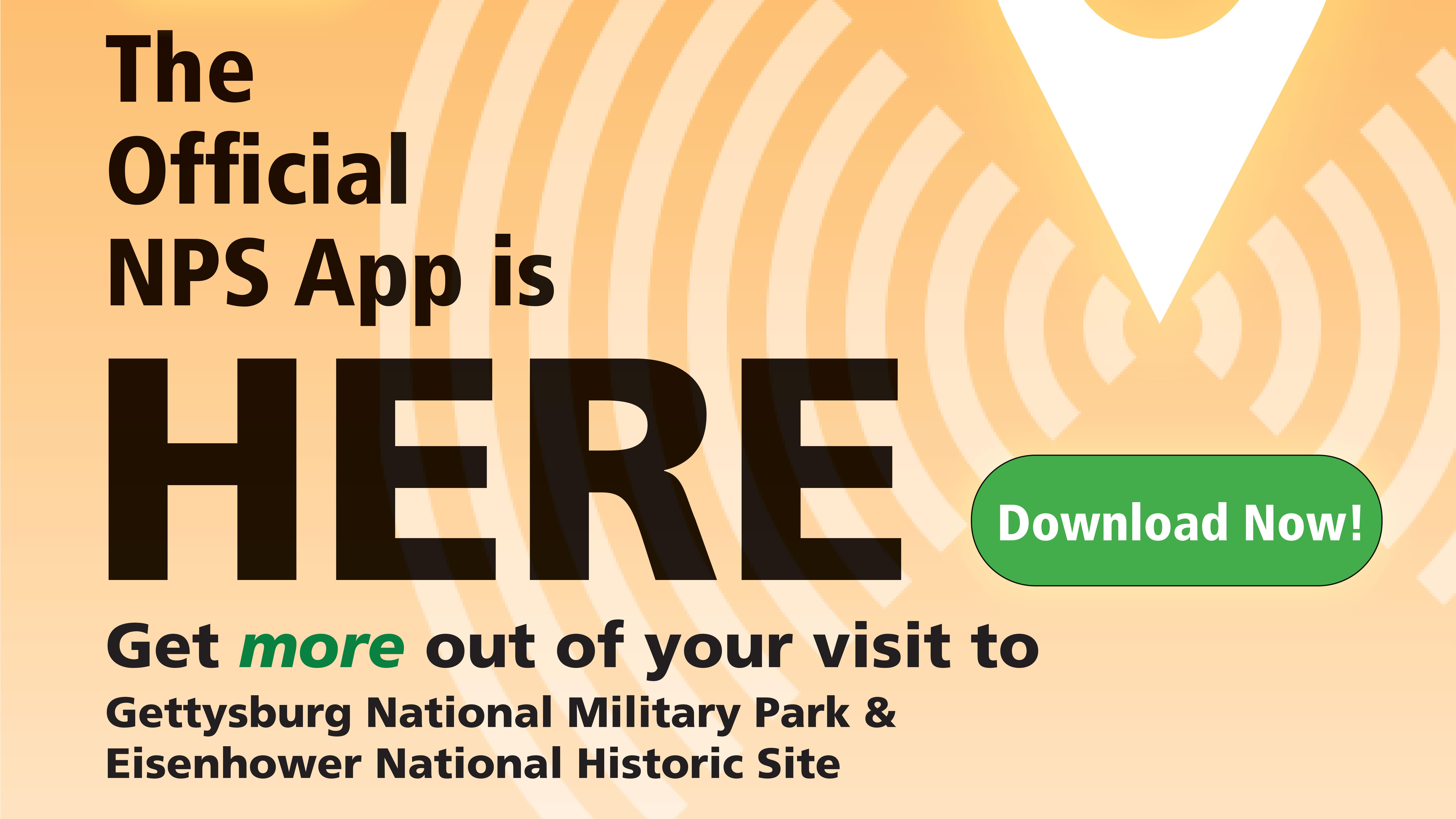 A photo describing how to download the National Park Service App.