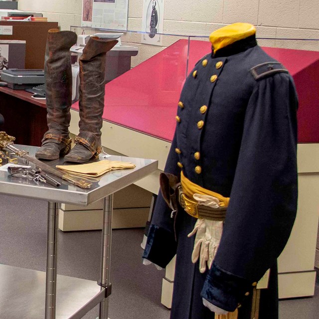 A variety of historical items on display