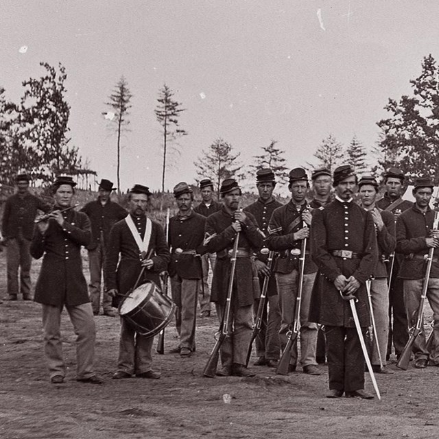 Civil war soldiers in formation