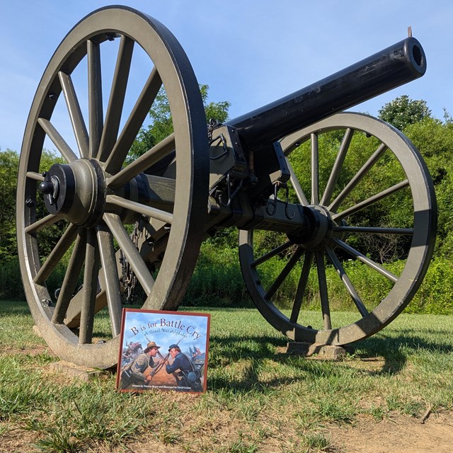 A book near a cannon