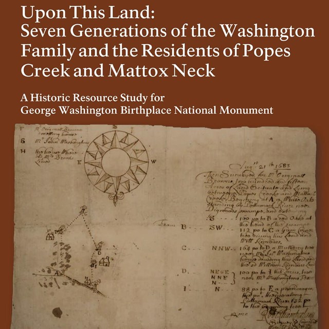 Book cover, a map of the land at George Washington Birthplace