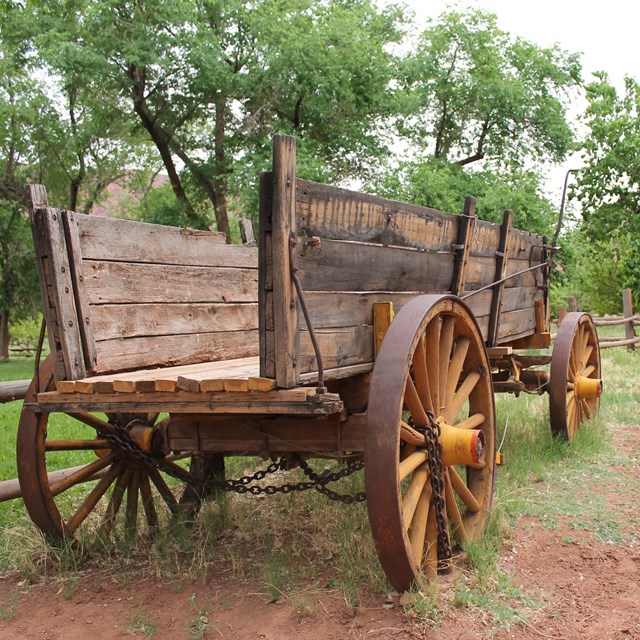 Old wagon parked in Lonely Dell Ranch
