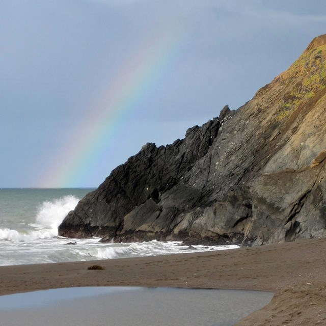 Rainbow at Rodeo Beach in the Marin Headlands