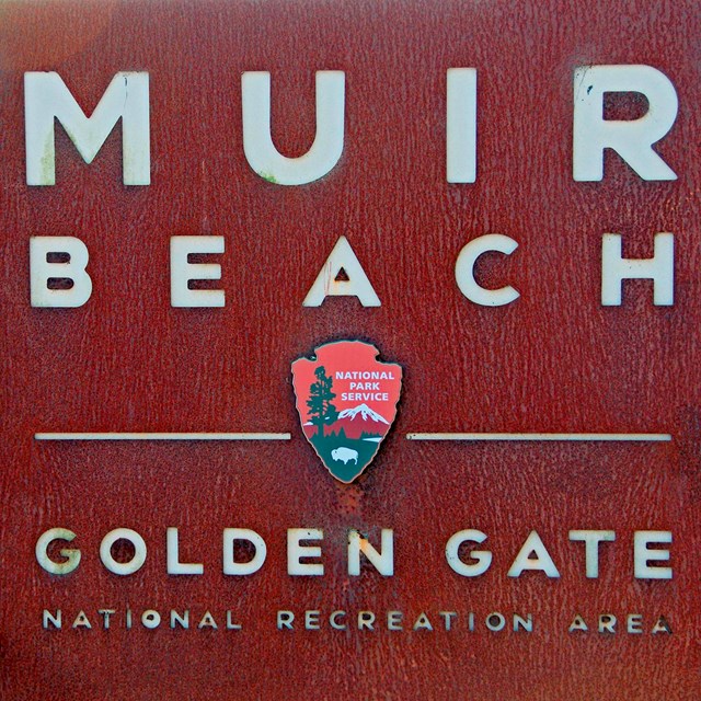 Park entrance sign at Muir Beach 