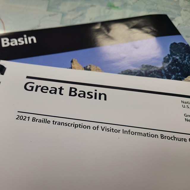 A park brochure made in braille stating 