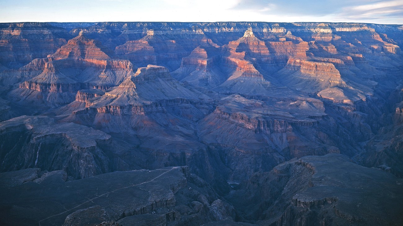 The grand canyon at sunset.