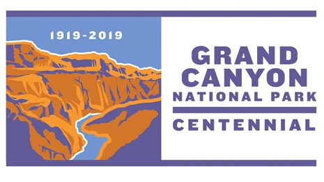 Painting of Grand Canyon with text that reads 1919-2019 Grand Canyon National Park Centennial