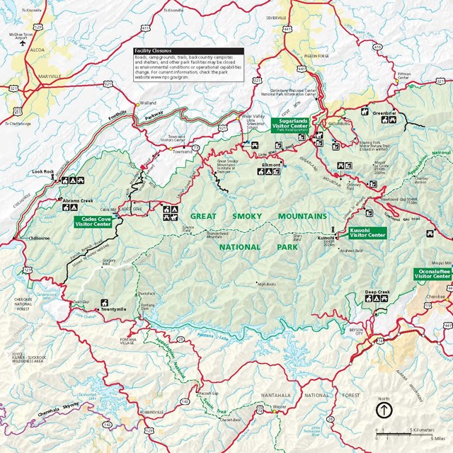 Great Smoky Mountains National Park Map